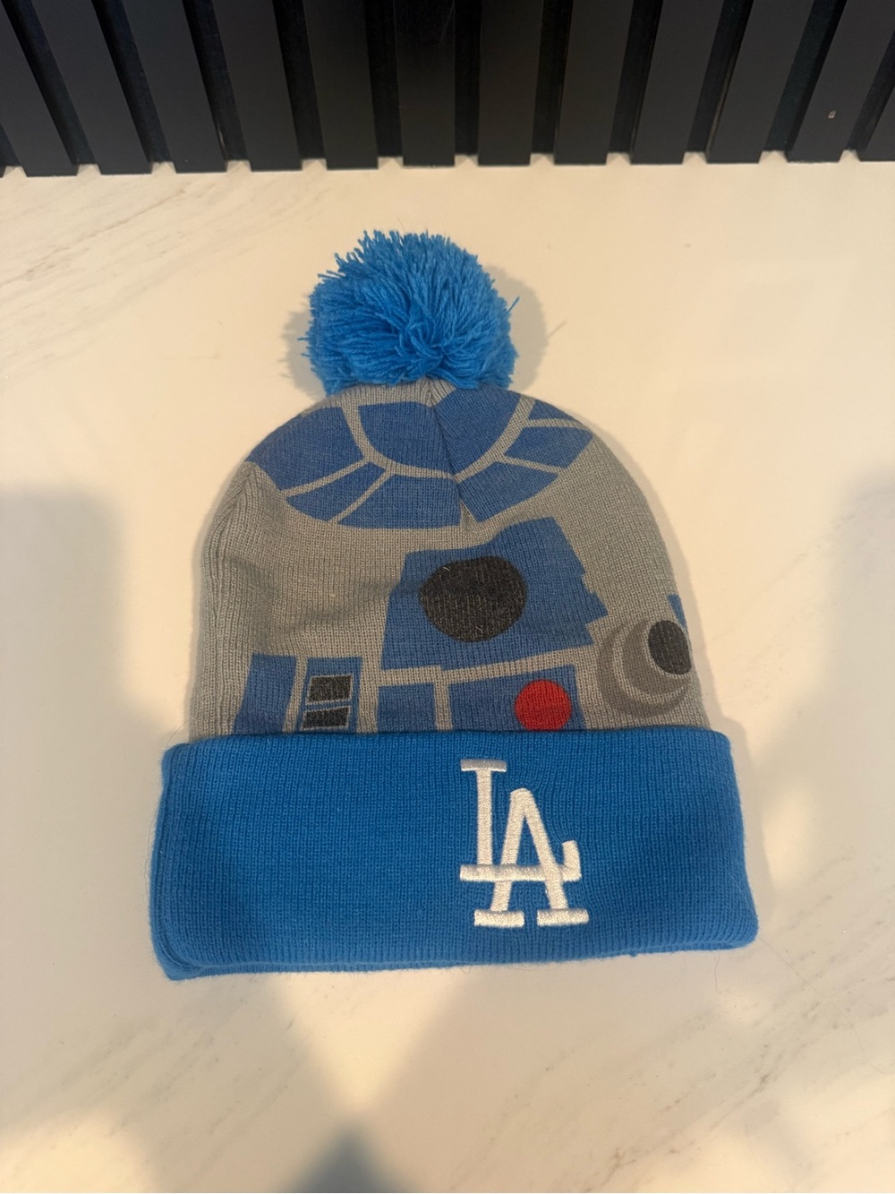 LA Dodgers & Star Wars collab Blue & Gray R2-D2 Beanie Hat